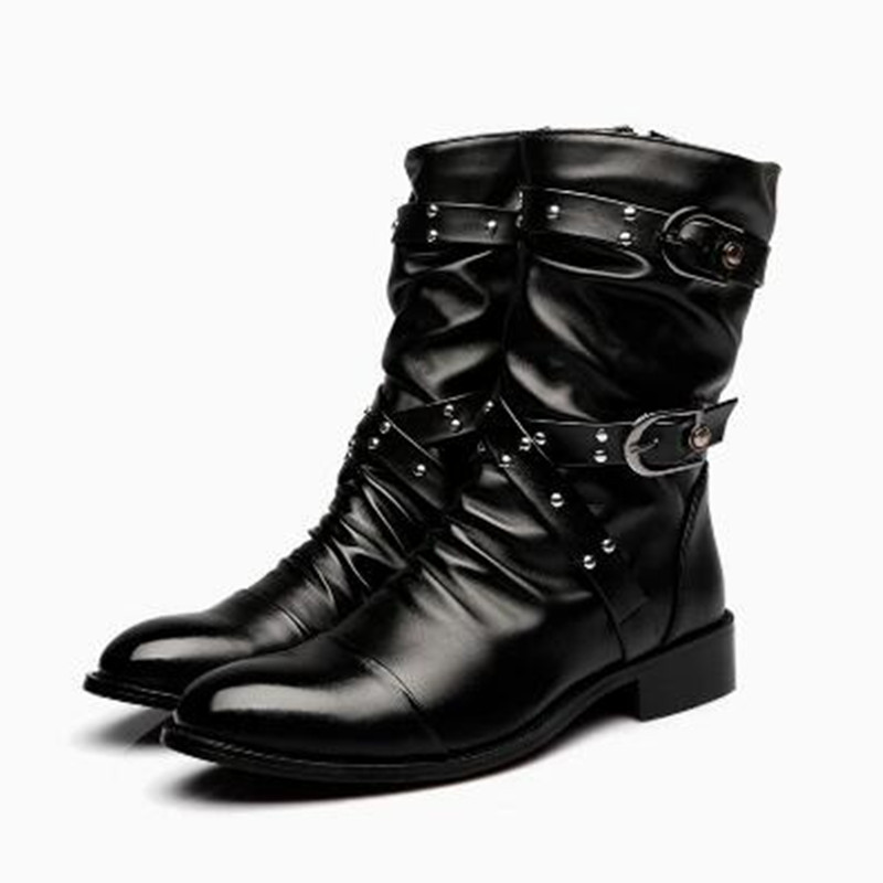 Men Shoes Classic - Модные мужские кожаные высококачественные ботинки средней