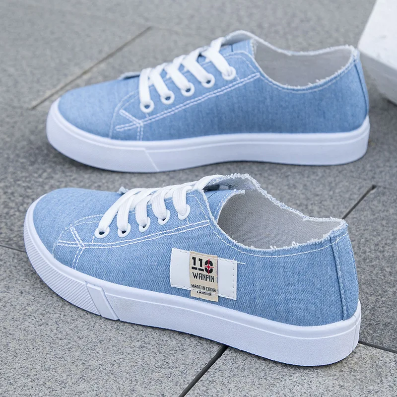 Men Shoes On - Женские низкие кеды из денима на