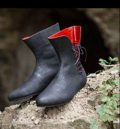 Men Shoes China - Мужская средневековая кожаная обувь, ботильоны средневековья,