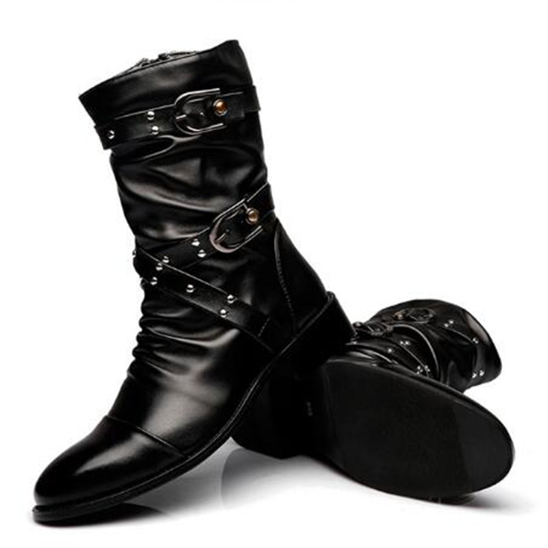 Men Shoes Classic - Модные мужские кожаные высококачественные ботинки средней